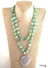 Boho Necklace, RH Big Crystal Shell Purple Necklaces